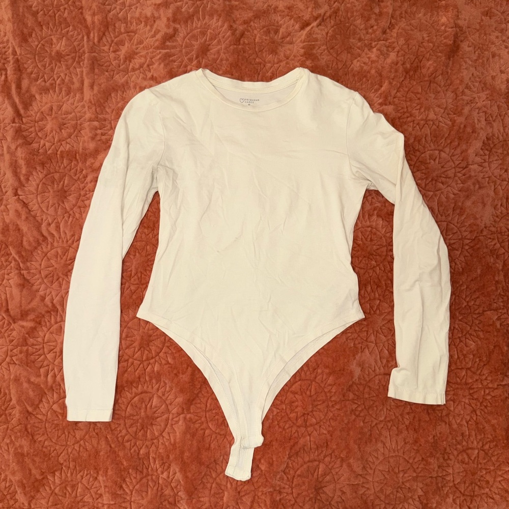 Primark Cream Bodysuit Long Sleeve